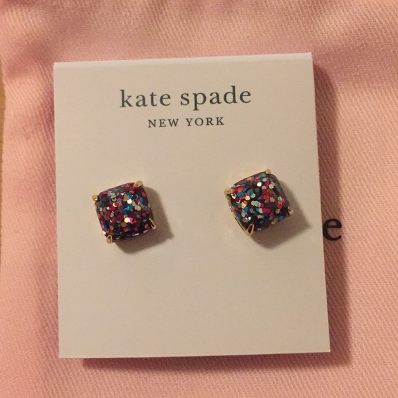 kate spade Jewelry - NWT KADE SPADE MULTI GLITER MINI SQUARE STUDS